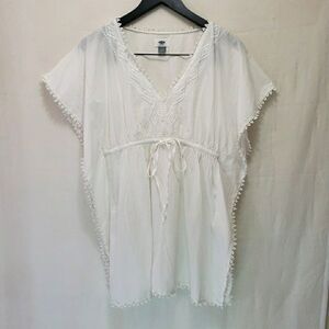 OLD NAVY White Knit Top Cotton Crochet Size S